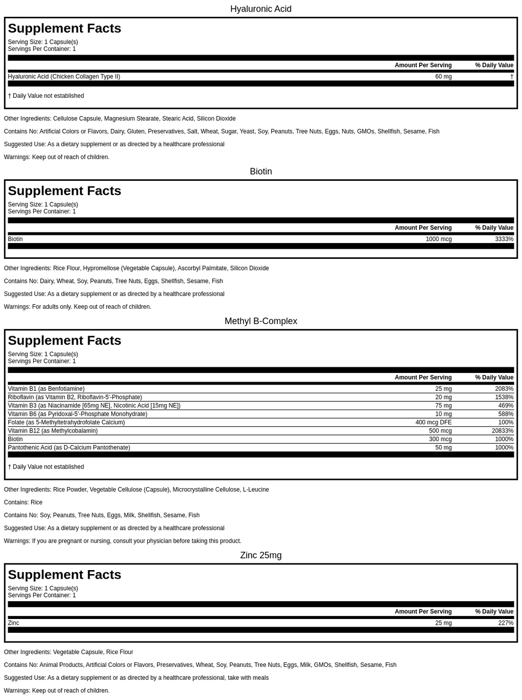 Hair, Skin & Nails Pack with Hyaluronic Acid