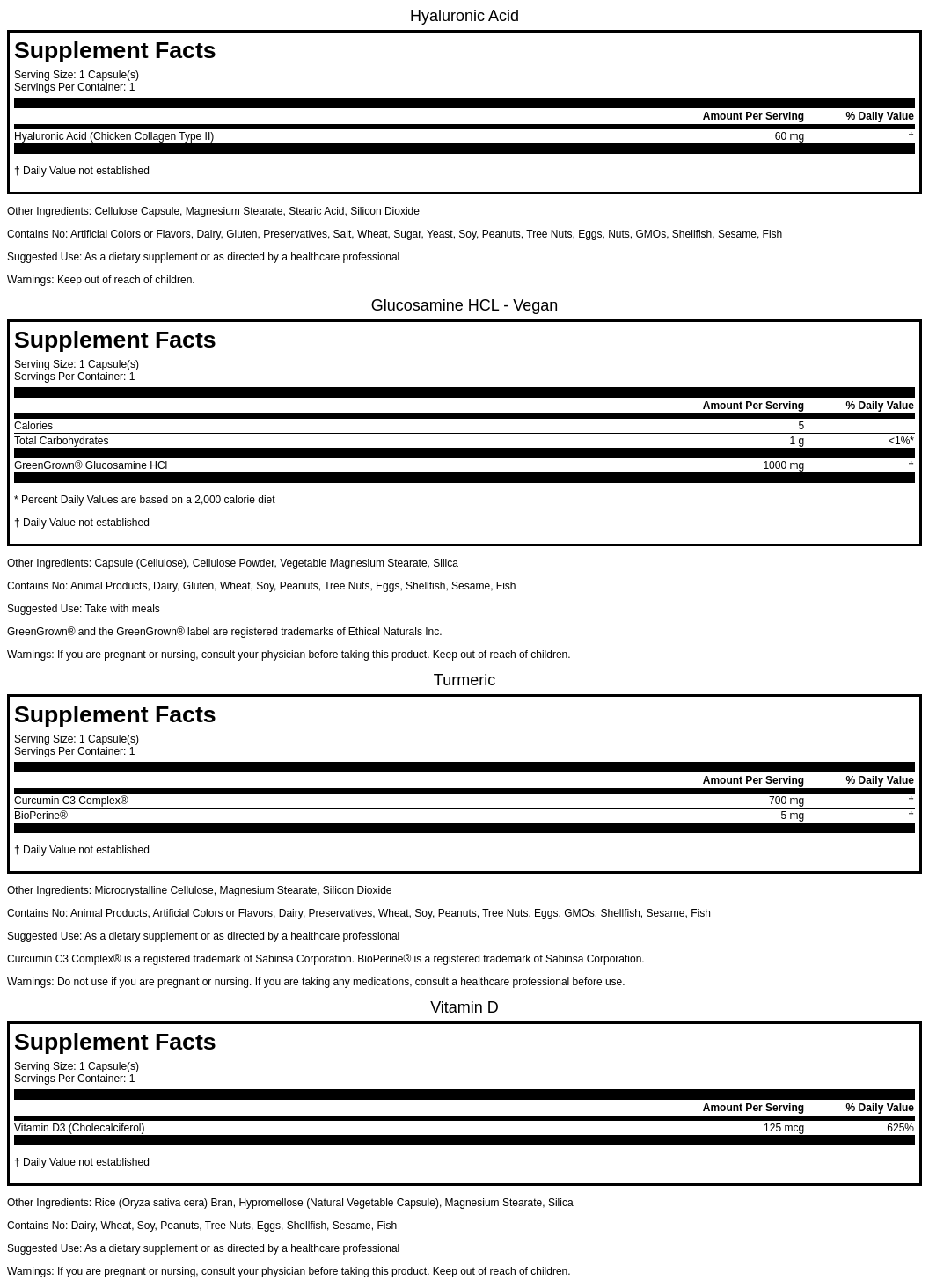Joint Comfort 50+ with Hyaluronic Acid