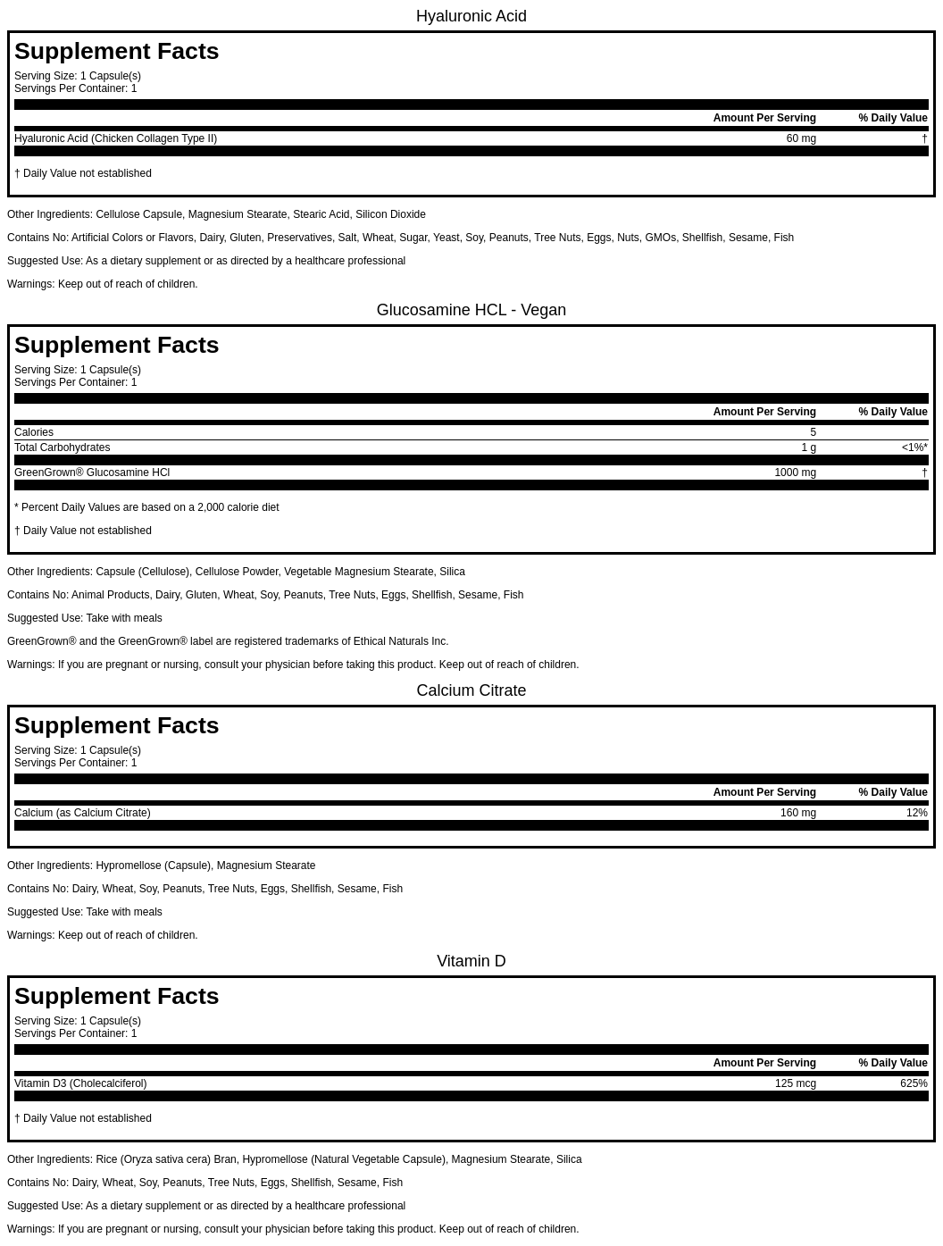 Joint Strength 60+ with Hyaluronic Acid